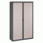 ARMOIRE À RIDEAUX DÉMONTABLES BRUNEAU 200 X 120 CM ANTHRACITE-CHÊNE GRIS