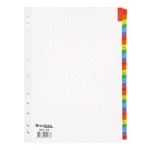 LOT DE 2 - INTERCALAIRE A4 CARTE BRISTOL BLANCHE BRUNEAU 31 ONGLETS NUMÉRIQUES MULTICOLORES - 1 JEU