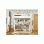 PACK LIT MEZZANINE ADAM + MATELAS  BLANC 90X190 CM/OPT:ECHELLE PETIT CÔTÉ