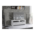 FINLANDEK MEUBLE TV HELPPO CONTEMPORAIN BLANC ET GRIS MAT - L 95 CM