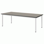 TABLE MALIBU 180X80 T3 4P STR ANTIB GRIS U727/NOIR BLC 9016