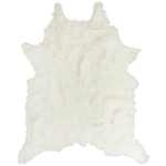 THE HOME DECO FACTORY - TAPIS FORME PEAU DE BÊTE IMITATION FOURRURE BLANC 120X158 CM - BLANC