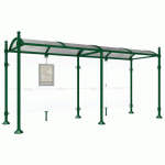 ABRI BUS PROVINCE 5 M SANS BARDAGES LATÉRAUX BOULE VERT 6005 - PROCITY