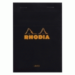 BLOC AGRAFÉ RHODIA N°13 10,5X14,8 CM 80 FEUILLETS LIGNÉ 80G - NOIR - LOT DE 20