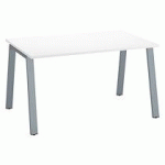 BUREAU DROIT INDIVIDUEL BLANC 140 X 80 CM, PIÉTEMENT MÉTAL ALUMINIUM - ARCH