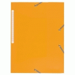 LOT DE 2 - CHEMISE À ÉLASTIQUE 3 RABATS PLASTIQUE BRUNEAU 24 X 32 CM DOS 3 CM JAUNE ORANGÉ