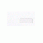 ENVELOPPE BLANCHE 110 X 220 MM 80 G AVEC FENÊTRE 35 X 100 MM - BOÎTE DE 500