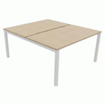 MULTIPOSTE DÉPART L140 X P163 - ECHANCRURE PIED ARCHE CHÊNE - BURONOMIC