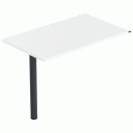 RETOUR ISIA 120X60 CM + 1 PIED MÉTAL CHÊNE GRIS/ANTHRACITE - MBA