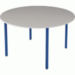 TABLE UNIVERSALIS RONDE Ø120 PLATEAU GRIS PIÈTEMENT 5010 BLEU