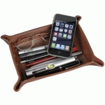 VIDE-POCHES, CUIR VÉRITABLE, COGNAC