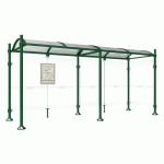 ABRI BUS PROVINCE 5 M 1 BARDAGE LAT. POMMEAU AGORA VERT 6005 - PROCITY