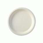 CARTON DE 1000 (20 PAQUETS DE 50) ASSIETTES EN FIBRE RONDES BLANCHES Ø 18 CM
