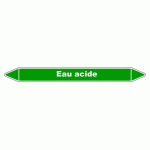 LOT DE 5 - MARQUEUR DE TUYAUTERIE - EAU ACIDE - NFX 08-105 - VINYLE LAMINÉ 450 X 52 MM