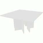 TABLE CARRÉE PIEDS CROIX 140 X 140 CM BLANC - MANUTAN EXPERT