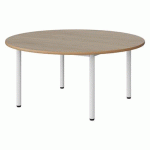 TABLE MALIBU Ø 120 T2 4P STRA ALAISÉ CHÊNE 1146/BLC 9016