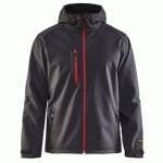 VESTE SOFTSHELL À CAPUCHE GRIS FONCÉ/ROUGE TAILLE M - BLAKLADER