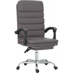 FAUTEUIL DE MASSAGE INCLINABLE DE BUREAU GRIS SIMILICUIR