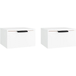 TABLES DE CHEVET MURALES 2 PCS BLANC 34X30X20 CM