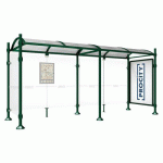 ABRI BUS PROVINCE 5 M VITRINE 1 BARDAGE LAT. AGORA VERT 6005 - PROCITY