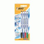 MARQUEUR EFFAÇABLE BIC VELLEDA 1721 POINTE OGIVE 2,8 MM - POCHETTE DE 4 COULEURS ASSORTIES