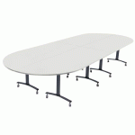 PACK AXE STRATIFIÉ 4 TABLES ANGLE INTÉGRÉ D/G 205*80 GRIS/ANTHRACITE - MANUTAN EXPERT