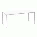TABLE À MANGER VERSYS AVEC BASE ARGENTÉE RAL 9006 180 X 80 X 743 CM BLANC