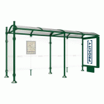 ABRI BUS PROVINCE 5 M CAISSON 1 BARDAGE BOULE VERT 6005 - PROCITY