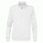 COTTOVER SWEATSHIRT COL ZIPPÉ UNISEX - CERTIFIÉ GOTS BLANC - TAILLE XXXXL