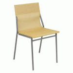 LOT DE 2 - CHAISE ASSISE GRAND-CONFORT HORIZON - TOILE BATYLINE - SAFRAN - PIED ACIER GRIS