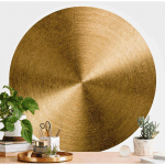 PAPIER PEINT ROND AUTOCOLLANT - GOLDEN CIRCLE BRUSHED Ø 50CM