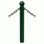 POTELET PROVINCE Ø114 MM CHAINES 2 ANNEAUX BOULE VERT 6005 - PROCITY