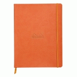 RHODIARAMA CARNET SOUPLE 19X25 CM 160 PAGES LIGNÉ PAPIER IVOIRE 90G FERMETURE ÉLASTIQUE - TANGERINE