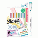 SURLIGNEUR SHARPIE S-NOTE PASTEL DOUBLE POINTE - BLISTER DE 8