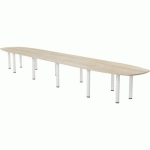 TAB. CONF. ELGA PIED TUBE 600X113 CM PLT MÉLA ACACIA/BLANC - MBA