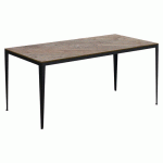 TABLE BOLONIA 180 X 80 CM STRAT PIN VIEILLI / ACIER NOIR - JAYSO