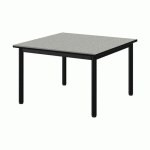 TABLE MALIBU 80X80 T1 4P STRA ISOS GRIS 1400/NOIR NOIR 9005