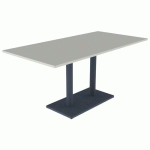 TABLE MENORCA 160X80 T6 ÉP. 24 MM STRAT ABS GRIS PERLE/NS - MOBIDECOR