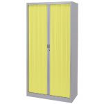 ARMOIRE MÉTAL CLASSTOUT COLOR - A RIDEAUX - L. 90 X H. 180 CM - CORPS ALUMINIUM  - RIDEAUX ANIS