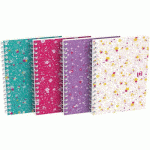 CARNET FLOWERS SPIRALE A6 100 PAGES 90G QUADRILLÉ 5MM - OXFORD