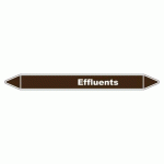 LOT DE 3 - MARQUEUR DE TUYAUTERIE - EFFLUENTS - EN VINYLE LAMINÉ - NFX 08-105 150 X 12 MM