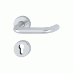POIGNÉES DE PORTE SUR ROSACES RONDES PARIS - ALUMINIUM FINITION ARGENT - CLÉ I HOPPE