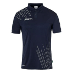 POLO POLYCOTON ENFANT - UHLSPORT - SCORE 26 BLEU MARINE/BLANC