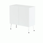 RANGEMENT BAS TENI LARG.100 CM 2 PORTES BLANC/BLANC - MBA