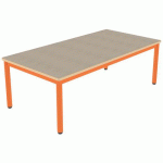 TABLE CARÉLIE 160X80 T2 STRAT POLY. ÉRABLE GOT. BEIGE/PAPAYE - MOBIDECOR