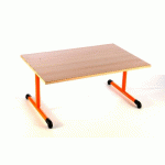 TABLE CHLOÉ À DÉGAGEMENT LATÉRAL 160 X 80 CM T3 PLATEAU BEIGE PIÈTEMENT JAUNE - MANUTAN COLLECTIVITÉS