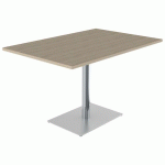 TABLE MENORCA 120X80 T6 - ÉP. 24MM STRAT ABS CHÊNE B./CHROMÉ - MOBIDECOR