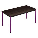 TABLE POLYVALENTE DROIT - L. 120 X P. 60 CM - PLATEAU NOIR - PIEDS PRUNE