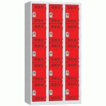 VESTIAIRE 3 COLONNES 300MM 5 CASES MORAILLON ROUGE - VINCO