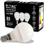 V-TAC - AMPOULE LED E14 4.5W P45 2700K (BOÎTE DE 3 PIÈCES)